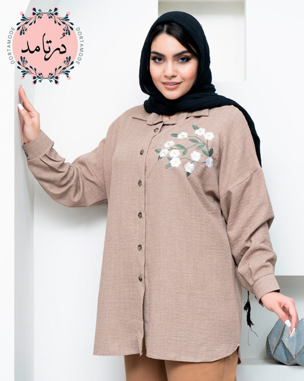 شومیز جلو دکمه بابونه