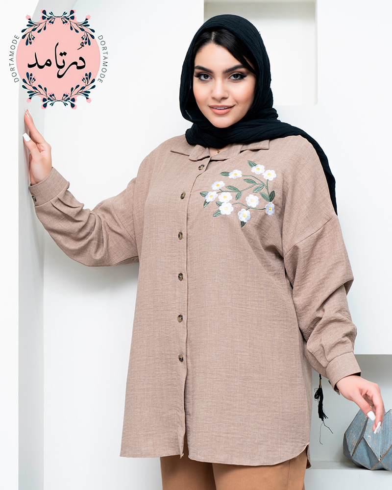 شومیز جلو دکمه بابونه