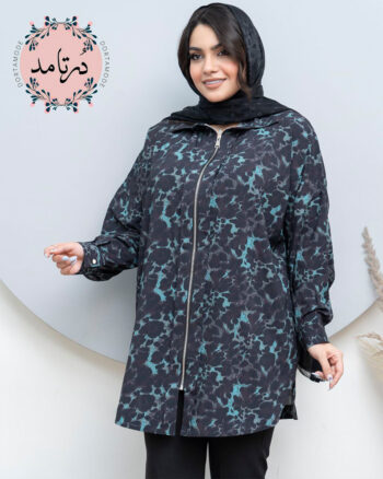 شومیز جلو زیپ دار فیروزه شب
