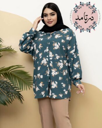 شومیز جلو دگمه ماه گل
