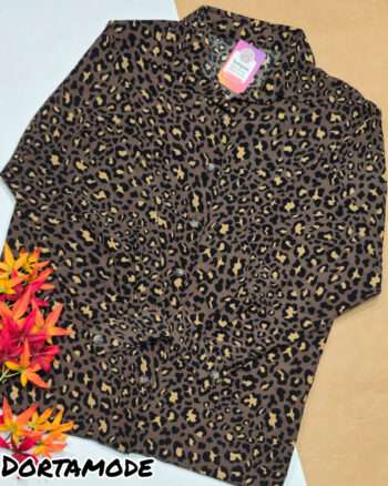 شومیز کاملس پلنگی قهوه ای