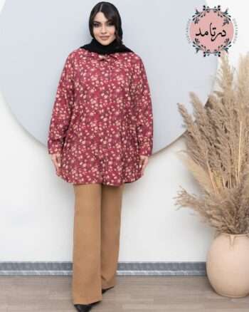 شومیز مخمل کبریتی گلدار  یلدایی