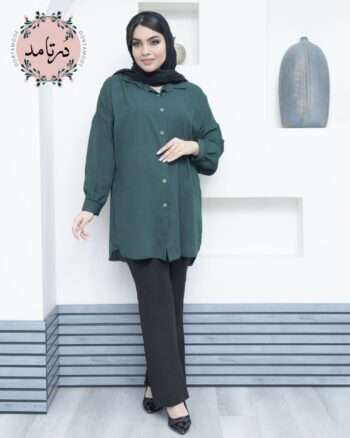 شومیز کرپ حریر جلو دگمه