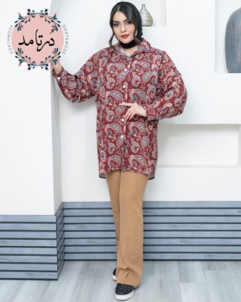 شومیز طرح بته جقه سایز بزرگ