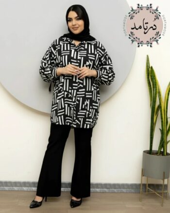 شومیز الیزه طرح کوبیسم