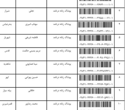 کد رهگیری مرسولات 30 بهمن 1