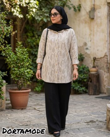 شومیز مانتویی ژاگارد برجسته